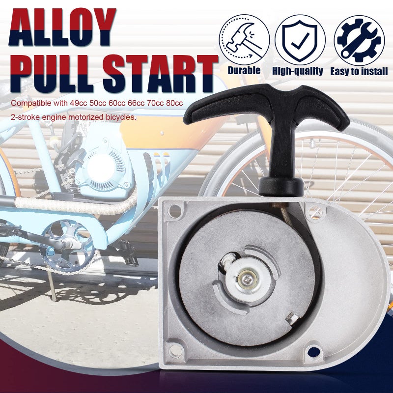 QAZAKY Alloy Pull Start Starter Starters 49cc 50cc 60cc 66cc 70cc 80cc 2-stroke Engine Motorized Bicycle Bike - Image 4